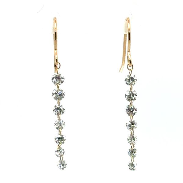 14k YG 1.00CTTW Dangle Lab Diamond Drop Earrings Vaughan's Jewelry Edenton, NC