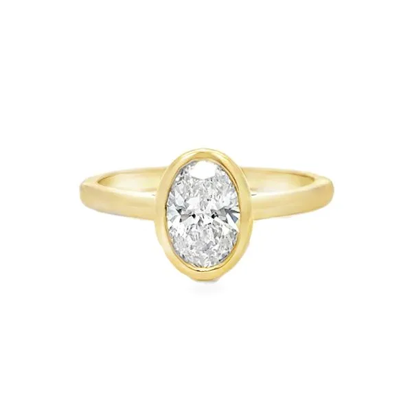 14k YG 1.1CTTW Oval LAB GROWN Diamond Bezel Solitaire Engagement Ring Vaughan's Jewelry Edenton, NC