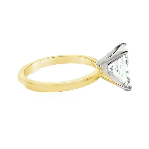 14k YG 2.59CT Radiant F, VS1 8X Lab Grown 2.2mm Band Solitaire GCAL Image 2 Vaughan's Jewelry Edenton, NC