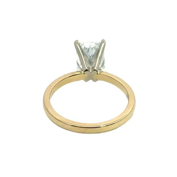 14k YG 2.59CT Radiant F, VS1 8X Lab Grown 2.2mm Band Solitaire GCAL Image 4 Vaughan's Jewelry Edenton, NC