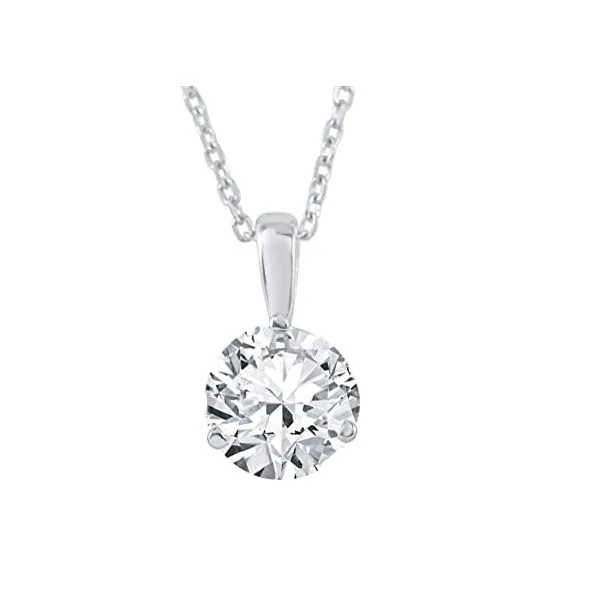 14k WG 0.33CTTW Martini Set Round Diamond Pendant (Chain sold separately) Vaughan's Jewelry Edenton, NC