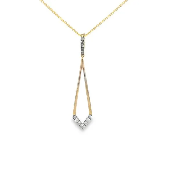 14k YG 0.23CTTW Diamond Spike Drop Pendant Vaughan's Jewelry Edenton, NC