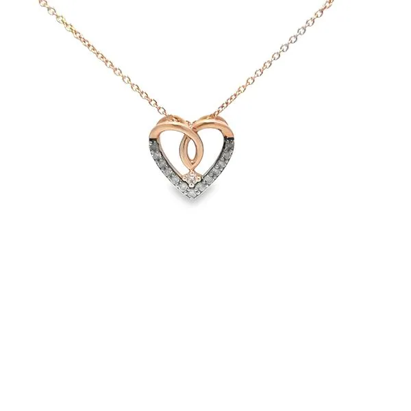 14k RG 0.14CTTW Diamond Heart Pendant Vaughan's Jewelry Edenton, NC