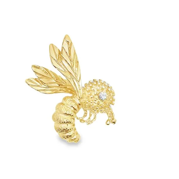 14k YG 0.04CTTW Bee w/ Round Diamond Eye Pendant (Previously Owned) Vaughan's Jewelry Edenton, NC