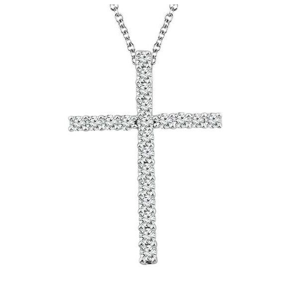 10k WG 0.10CTTW Diamond Cross Pendant & Chain Vaughan's Jewelry Edenton, NC
