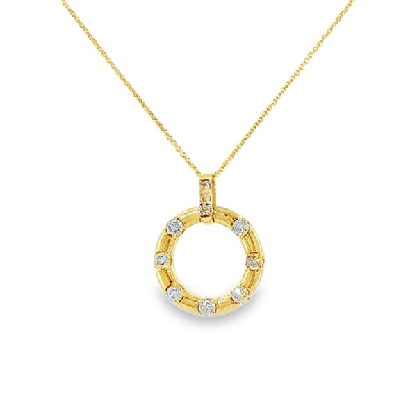 14k Honey Gold Circle Pendant 0.63CTTW Nude & 0.20CTTW Chocolate Dia Vaughan's Jewelry Edenton, NC