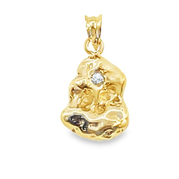 14k YG 0.05CT Dia Nugget Pendant (Previously Owned) 3.95gr Vaughan's Jewelry Edenton, NC