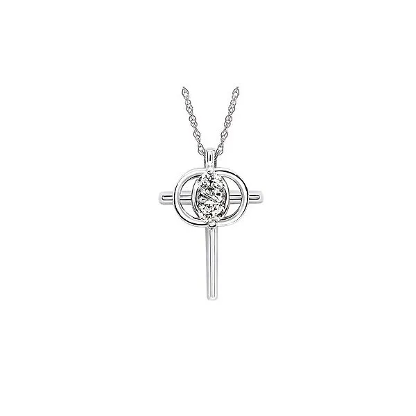 SS 0.05CTTW Christian Marriage Symbol Cross Pendant Vaughan's Jewelry Edenton, NC