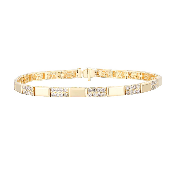 14k YG 1.84CTTW Alternating Diamond Link Bracelet Vaughan's Jewelry Edenton, NC