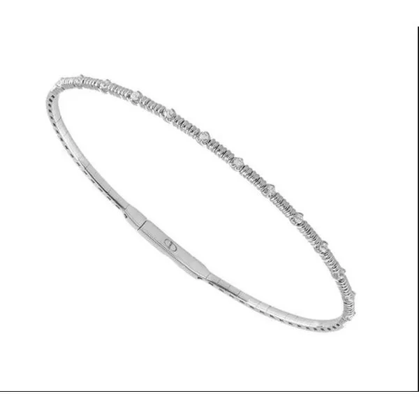 14k WG 0.20CTTW Flexi-Style Station Bracelet w/ Titanium Wire Vaughan's Jewelry Edenton, NC