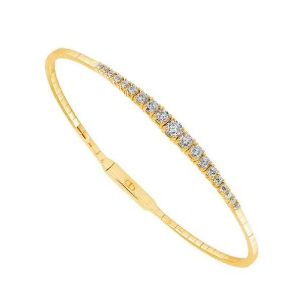 14k YG 0.875CTTW Flexi-Style Graduated Diamond Tennis Bracelet with Titanium Wire Vaughan's Jewelry Edenton, NC