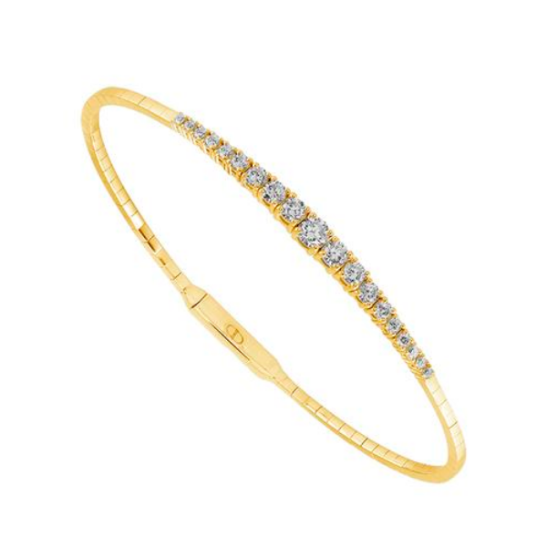 14k YG 0.90CTTW Flexi-Style Graduated Diamond Bracelet with Titanium Wire Vaughan's Jewelry Edenton, NC