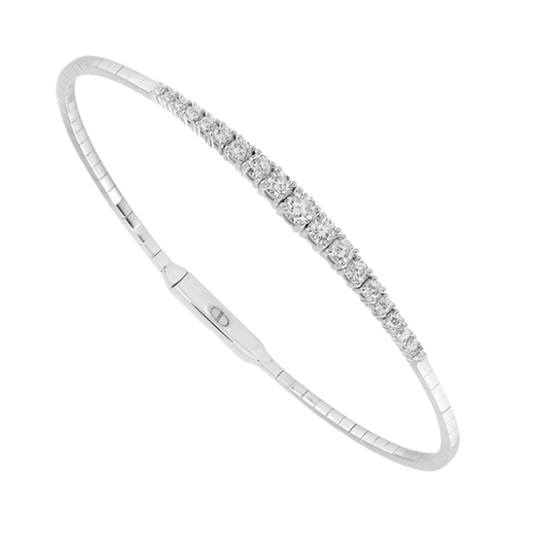 14k WG 0.90CTTW Flexi-Style Graduated Diamond Bracelet with Titanium Wire Vaughan's Jewelry Edenton, NC