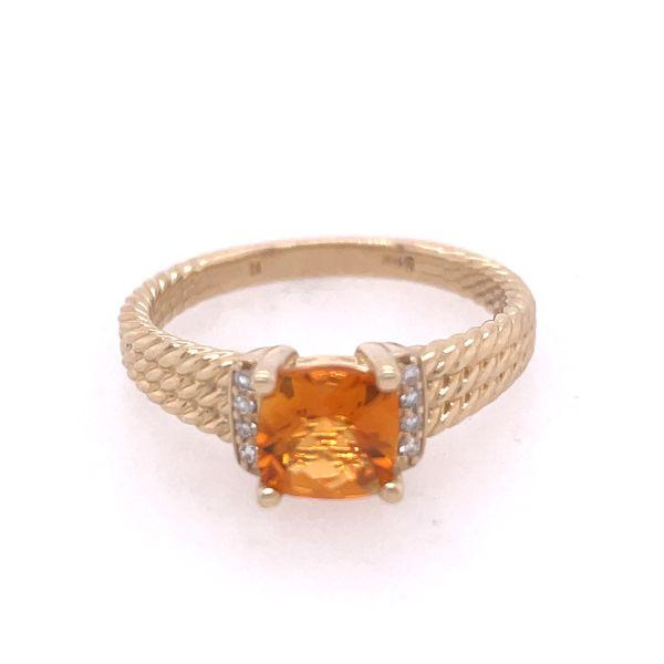 14k YG 0.89CTTW 0.85CT Citrine with 0.04CTTW Diamond Accents Vaughan's Jewelry Edenton, NC