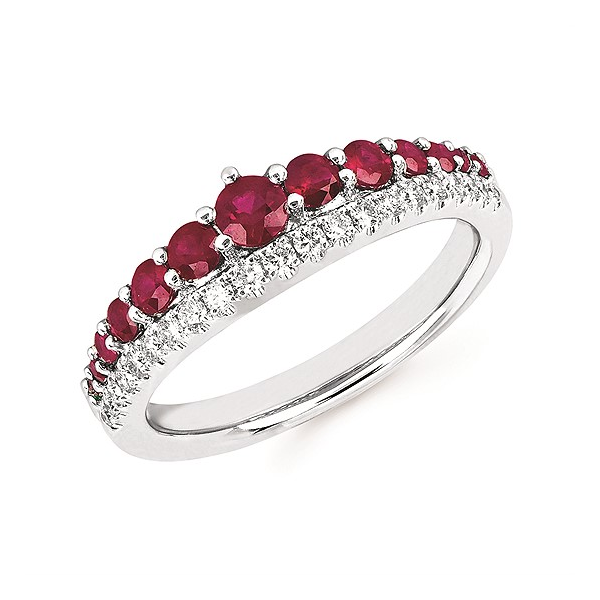 14k WG 0.68CTTW 0.22CT Diamond and 0.46CT Ruby Stackable Band Vaughan's Jewelry Edenton, NC