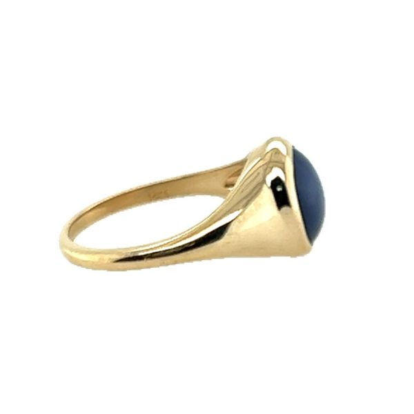 14k YG 3.25CT Oval Blue Star Sapphire Ring Image 2 Vaughan's Jewelry Edenton, NC