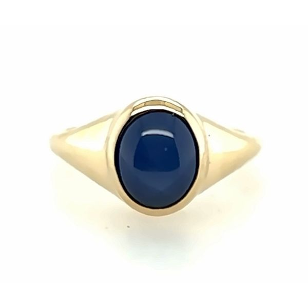 14k YG 3.25CT Oval Blue Star Sapphire Ring Vaughan's Jewelry Edenton, NC