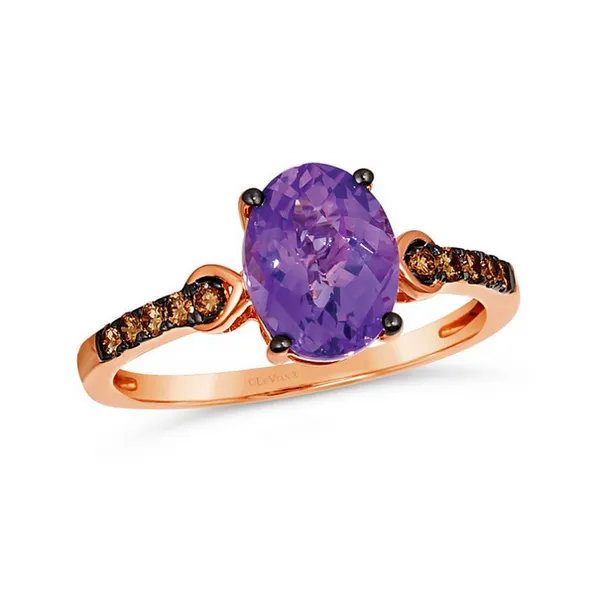 14k RG 1.9CTTW 1.75CT Oval Grape Amethyst & 0.15CT Chocolate Diamond Ring Vaughan's Jewelry Edenton, NC