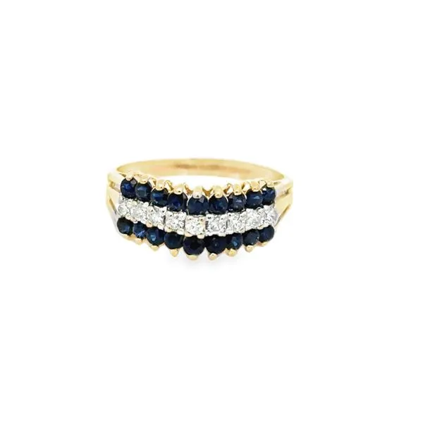 7.25, 14k YG 0.20CTTW Diamond and Sapphire Ring (Previously Owned) Vaughan's Jewelry Edenton, NC
