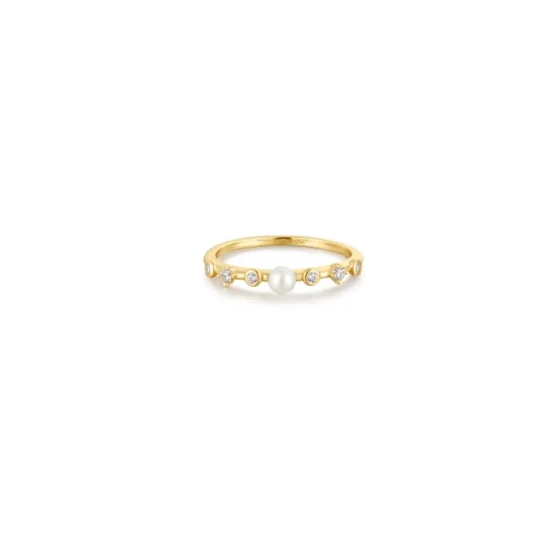 7, YGP Freshwater Pearl and CZ Ring Vaughan's Jewelry Edenton, NC
