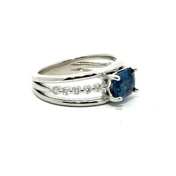 14k WG 1.82CTTW 1.62CT Sapphire & 0.20CTTW Diamond Ring Image 2 Vaughan's Jewelry Edenton, NC