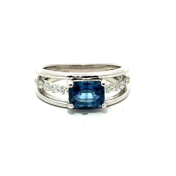 14k WG 1.82CTTW 1.62CT Sapphire & 0.20CTTW Diamond Ring Vaughan's Jewelry Edenton, NC