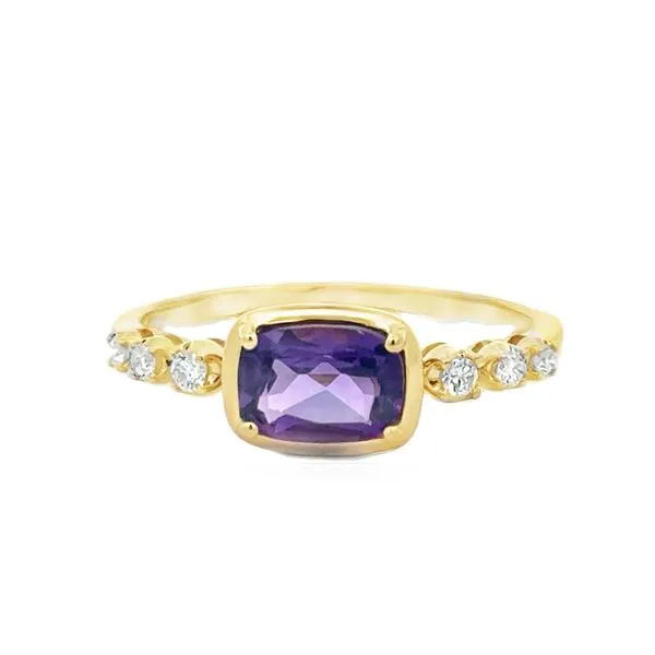 14k 1CTTW Amethyst and Diamond Fashion Ring Vaughan's Jewelry Edenton, NC