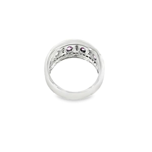 7, 14k TT 4-Oval Pink Stones with Diamond Accents Ring (Previously Owned) 7.48gr Image 2 Vaughan's Jewelry Edenton, NC