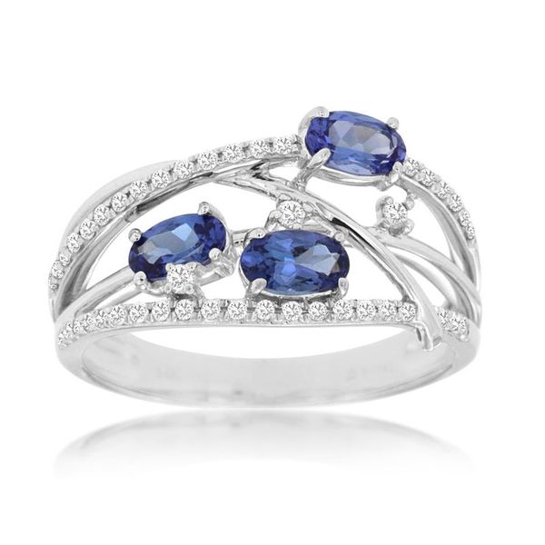 14k WG 0.85CTTW 0.65CTTW Oval Tanzanite & 0.20CTTW Dia Accented Statement Ring Vaughan's Jewelry Edenton, NC