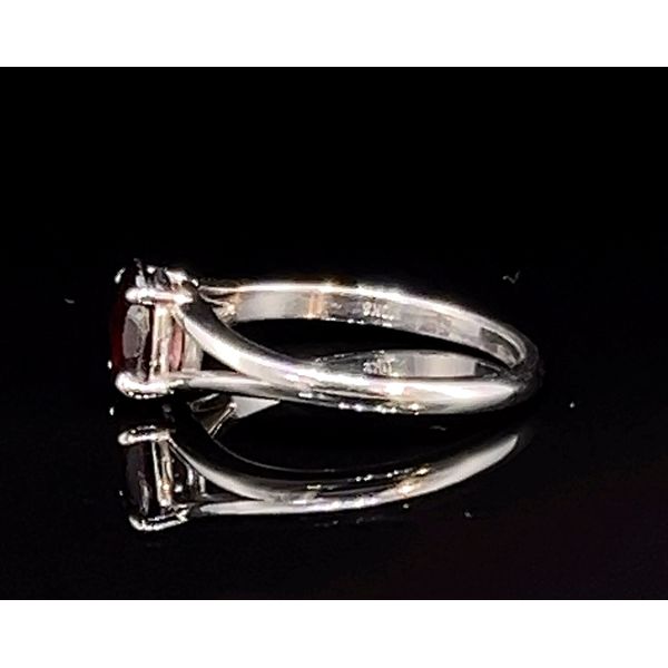 10k WG 1.5CT Oval Garnet Open Shank Ring Image 2 Vaughan's Jewelry Edenton, NC