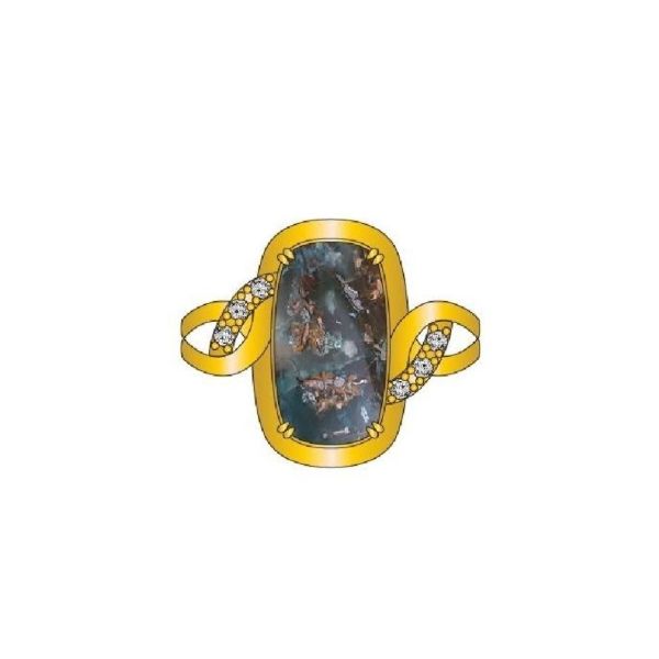14k Honey Gold 7CT Chocolate Aquadite & 1/6CTTW Nude Dia Ring Vaughan's Jewelry Edenton, NC