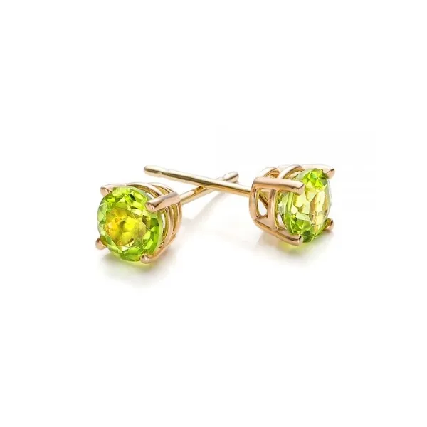 14k YG 0.50CTTW Round Peridot Stud Earrings Vaughan's Jewelry Edenton, NC