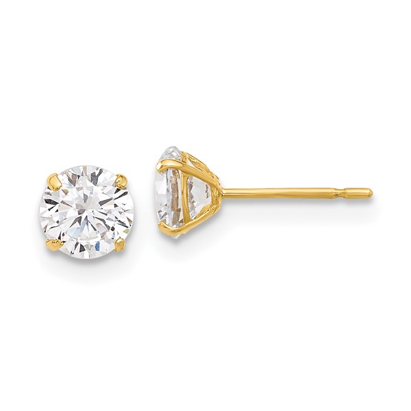 10k YG 5mm CZ Stud Earrings Vaughan's Jewelry Edenton, NC