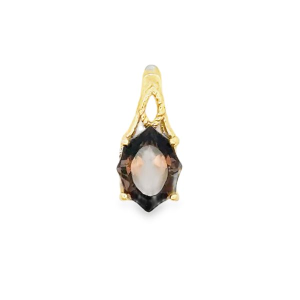 10k YG 1.07CT Custom Cut Smokey Quartz Fancy Pendant Vaughan's Jewelry Edenton, NC