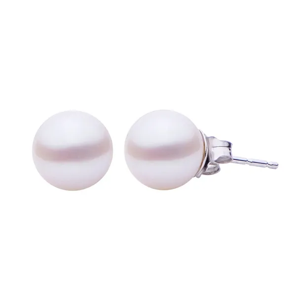 14k WG 8-8.5mm FW Pearl Stud Earrings Vaughan's Jewelry Edenton, NC