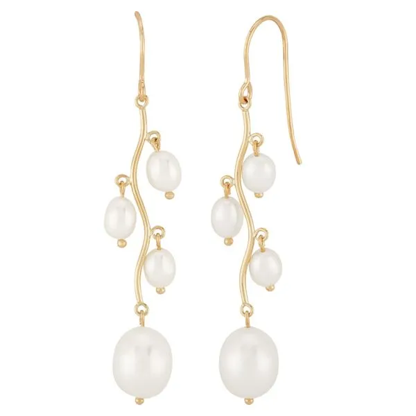 14k YG Pearl Drop Earrings Vaughan's Jewelry Edenton, NC