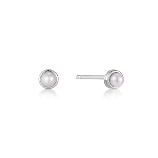 SS Pearl Cabochon Stud Earrings Vaughan's Jewelry Edenton, NC