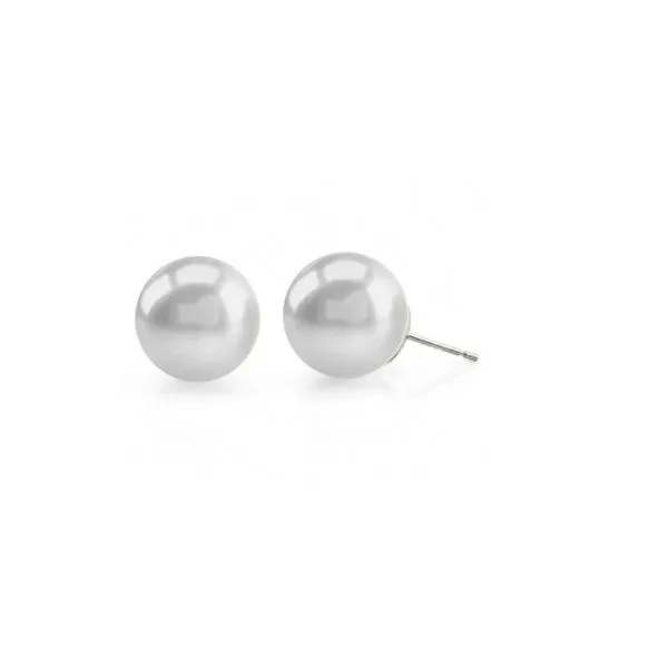 14k WG 7-7.5mm Fresh Water Pearl Stud Vaughan's Jewelry Edenton, NC