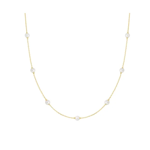 YGP Shell Pearl Station Chain Necklace Vaughan's Jewelry Edenton, NC