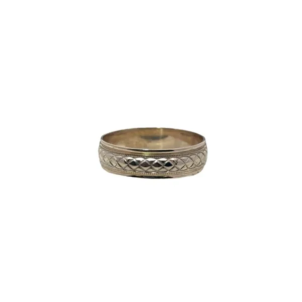 9.25, 14k YG Etched Designed Wedding Band (Previously Owned) Vaughan's Jewelry Edenton, NC