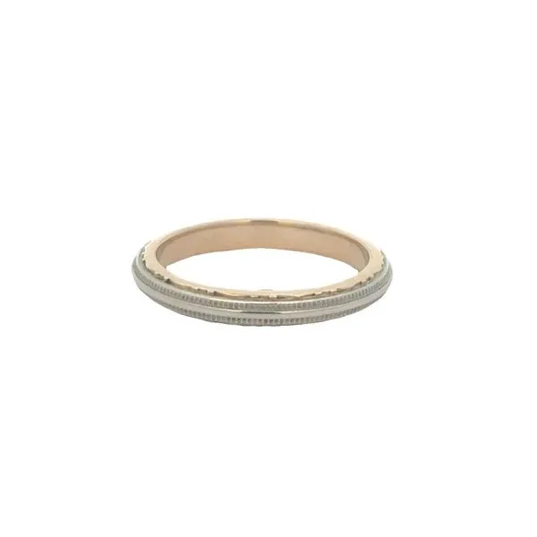 7, 14k YG/WG Step Edged Unique Wedding Band (Previously Owned) Vaughan's Jewelry Edenton, NC