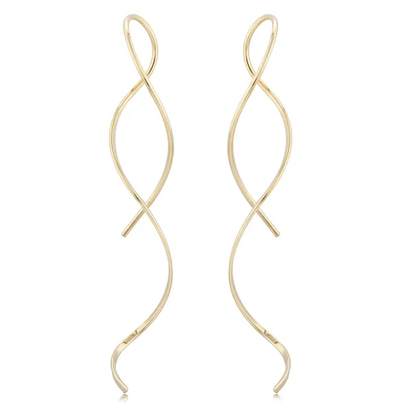 14k YG Wire Swirl Threader Earrings Vaughan's Jewelry Edenton, NC