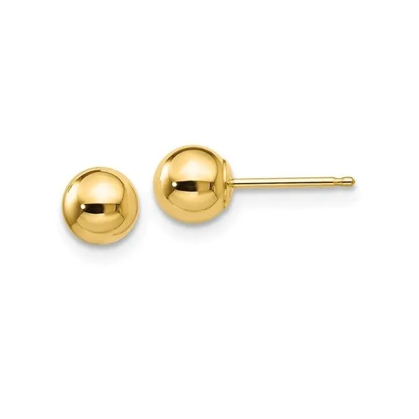 14k YG 5mm Ball Stud Earrings Vaughan's Jewelry Edenton, NC