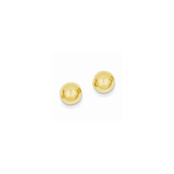 14k YG 8mm Ball Stud Earrings Vaughan's Jewelry Edenton, NC