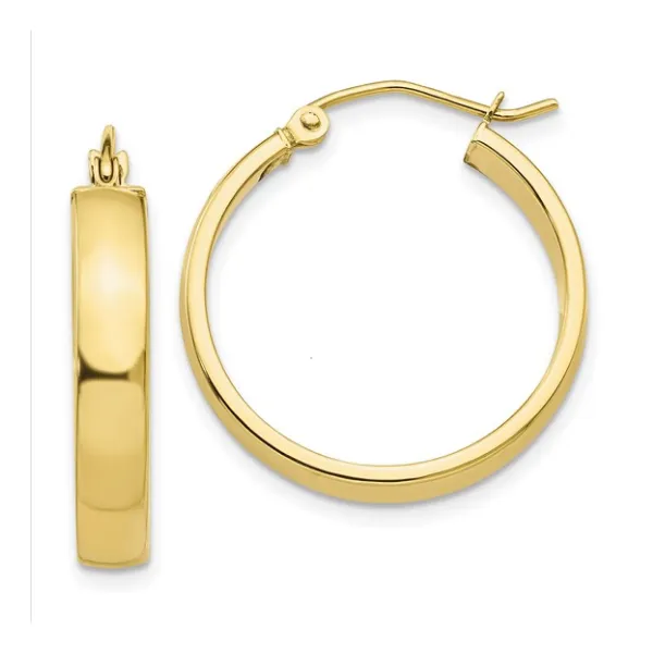 10k YG 4x25mm Polished Hoop Earring Vaughan's Jewelry Edenton, NC