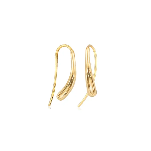 14k YG Small Teardrop Threader Earrings Vaughan's Jewelry Edenton, NC