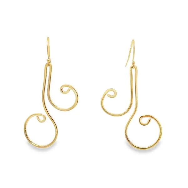 14k YG Swirl Drop Earrings (3.6g) Vaughan's Jewelry Edenton, NC