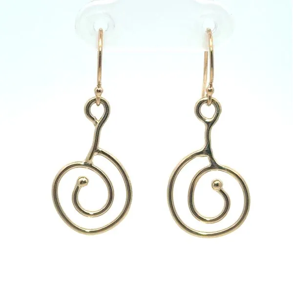 14k YG Swirl Dangle Earrings, 2.2gr Vaughan's Jewelry Edenton, NC
