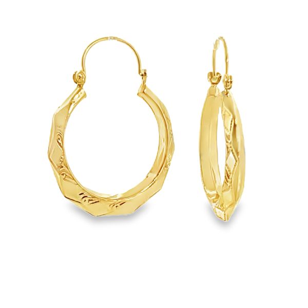 14k YG D/C Medium Hoops (Previously Owned) 2.89gr Vaughan's Jewelry Edenton, NC