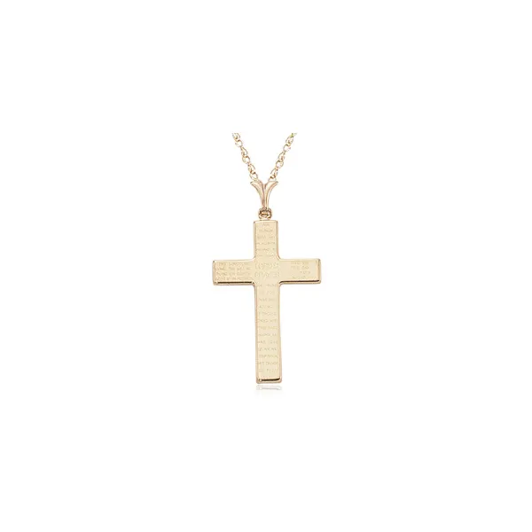 14k YG Lord Prayer Cross (Chain Sold Separately) Vaughan's Jewelry Edenton, NC